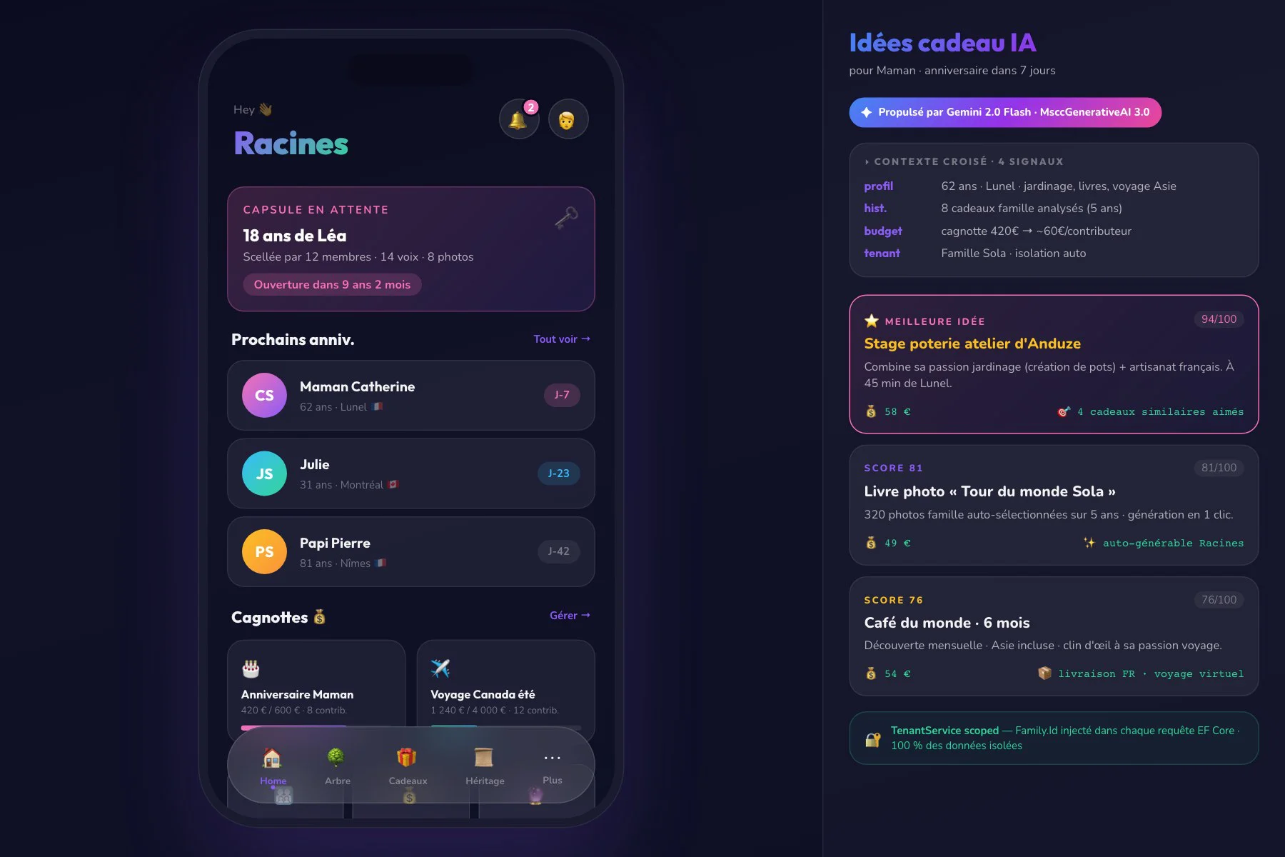 Racine — La plateforme construite parce que ma famille est répartie sur 2 continents